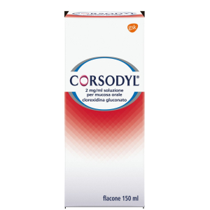 CORSODYL 200 MG/100 ML SOLUZIONE PER MUCOSA ORALE FLACONE 150 ML