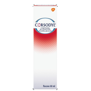 CORSODYL 200 MG/100 ML SPRAY PER MUCOSA ORALE FLACONE 60 ML
