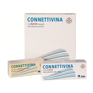 CONNETTIVINA 2 MG GARZE IMPREGNATE 10 GARZE IMPREGNATE STERILI CM 10 X 10