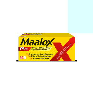 MAALOX PLUS 200 MG + 200 MG + 25 MG COMPRESSE MASTICABILI 50 COMPRESSE