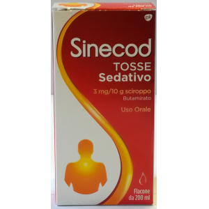 SINECOD TOSSE SED 3 MG/10 G SCIROPPO FLACONE DA 200 ML CON MISURINO TARATO