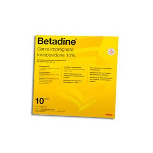 BETADINE 10% GARZE IMPREGNATE 10 GARZE