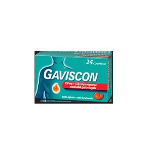 GAVISCON 250 MG + 133,5 MG COMPRESSA MASTICABILE GUSTO FRAGOLA 24 COMPRESSE IN BLISTER