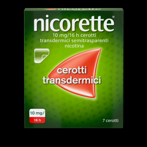 NICORETTE 10 MG/16H CEROTTI TRANSDERMICI 7 CEROTTI SEMITRASPARENTI IN PAPER-PET-AL-COCOEX