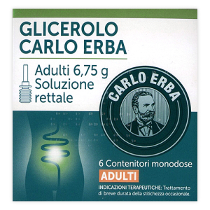 GLICEROLO ADULTI 6,75 G SOLUZIONE RETTALE 6 CONTENITORI MONODOSE CON CAMOMILLA E MALVA