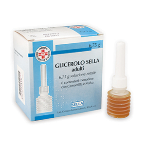 GLICEROLO SELLA ADULTI 6,75 G SOLUZIONE RETTALE 6 CONTENITORI MONODOSE CON CAMOMILLA E MALVA