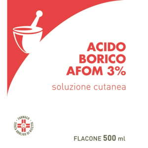 ACIDO BORICO AFOM 3% SOLUZIONE CUTANEA 1 FLACONE DA 500 ML