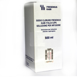 SODIO CLORURO FKI 0,9 % SOLUZIONE PER INFUSIONE 1 FLACONCINO IN VETRO 500 ML