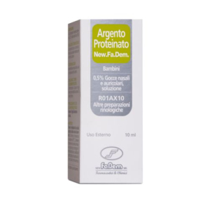 ARGENTO PROTEINATO 0,5% GOCCE NASALI E AURICOLARI, SOLUZIONE FLACONE 10 ML