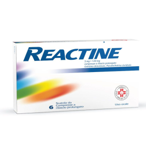 REACTINE 5 MG + 120 MG COMPRESSE A RILASCIO PROLUNGATO, 6 COMPRESSE IN BLISTER PVC-ACLAR-AL