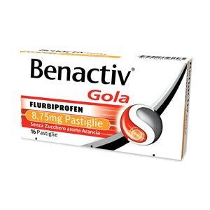 BENACTIV GOLA 8,75 MG PASTIGLIE SENZA ZUCCHERO GUSTO ARANCIA 16 PASTIGLIE