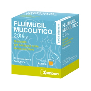 FLUIMUCIL MUCOL 200 MG GRANULATO PER SOLUZIONE ORALE SENZA ZUCCHERO 30 BUSTINE