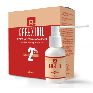 CAREXIDIL 2% SPRAY CUTANEO SOLUZIONE, 1 FLACONE IN HDPE DA 60 ML DOTATO DI POMPA DOSATRICE