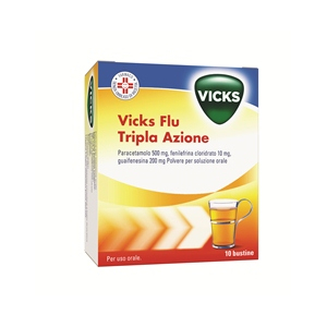 VICKS FLU TRIPLA A 500 MG/200 MG/10 MG POLVERE PER SOLUZIONE ORALE 10 BUSTINE