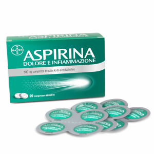 ASPIRINA DOLORE INF 500 MG COMPRESSE RIVESTITE 20 COMPRESSE IN BLISTER AL/PE/CARTA