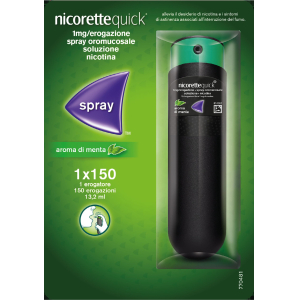 NICORETTEQUICK 1MG/EROGAZIONE SPRAY OROMUCOSALE, SOLUZIONE DA 150 DOSI IN EROGATORE