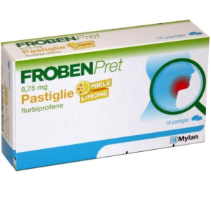 FROBENPRET 8,75MG PASTIGLIA GUSTO LIMONE E MIELE 16 PASTIGLIE IN BLISTER DI PVC/PVDC ALLUMINIO