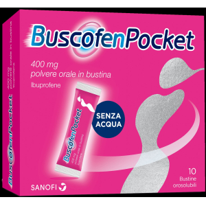 BUSCOFENPOCKET 400 MG POLVERE ORALE IN BUSTINA 10 BUSTINE MONODOSE IN PAP/AL/MEEA