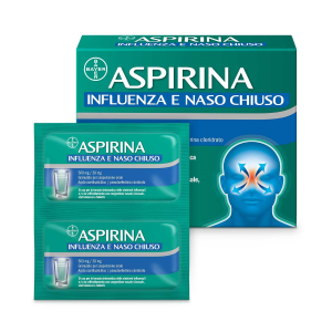 ASPIRINA INFLUENZA E NASO C 500 MG/30 MG GRANULATO PER SOLUZIONE ORALE 10 BUSTINE IN PAP/AL/PE