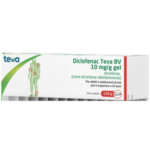 DICLOFENAC TEVA 10 MG/G GEL 1 TUBO IN AL DA 120 G