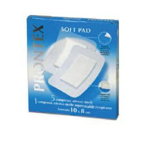 GARZA COMPRESSA PRONTEX SOFT PAD 10X8 CM 6 PEZZI (5 TNT + 1 IMPERMEABILE AQUA PAD)