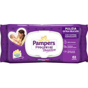 PAMPERS PROGRESSI SALVIETTE SENSITIVE ALOE RICARICA 63 PEZZI