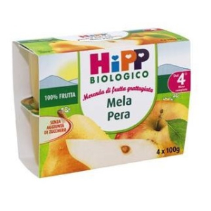 HIPP BIO FRUTTA GRATTUGGIATA MELA PERA 4X100 G