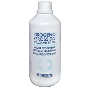 PEROSSIDO IDROGENO 3% 200 ML ACQUA OSSIGENATA 10 VOLUMI STABILIZZATA