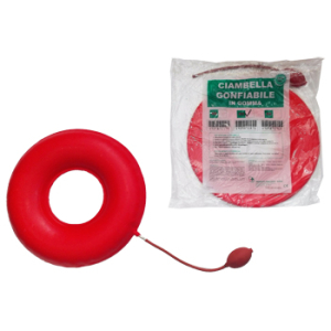 CIAMBELLA GONFIABILE PER INVALIDI IN GOMMA ROSSA TEAM DELUXE CON POMPA 43CM DIAMETRO