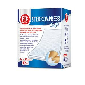 GARZA STERICOMPRESS SOFT XL TNT 36X40CM 12 PEZZI