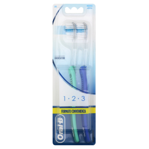 ORALB 123 INDICATOR SPAZZOLINO MANUALE SETOLE 35 MEDIE 2 PEZZI