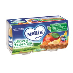 MELLIN OMOGENEIZZATO ALBICOCCA BANANA MELA 100 G 2 PEZZI