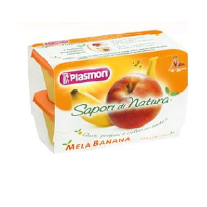 PLASMON SAPORI DI NATURA OMOGENEIZZATO MELA E BANANA 100 G X 4 PEZZI