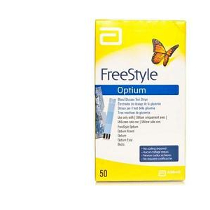 STRISCE MISURAZIONE GLICEMIA FREESTYLE OPTIUM TEST STRIPS 50 PEZZI SENZA CALIBRAZIONE