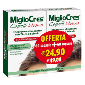 MIGLIOCRES CAPELLI UOMO 60+60 CAPSULE PROMO