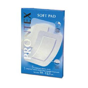 GARZA COMPRESSA PRONTEX SOFT PAD 10X12,5 6 PEZZI (5 TNT + 1 IMPERMEABILE AQUA PAD)