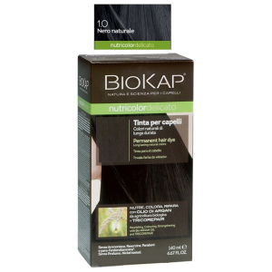 BIOKAP NUTRICOLOR DELICATO 1,0 NERO NATURALE TINTA TUBO + FLACONE