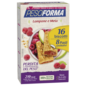 PESOFORMA BISCOTTI LAMPONE E MELA 16 BISCOTTI X 33G 8 PASTI SOSTITUTIVI