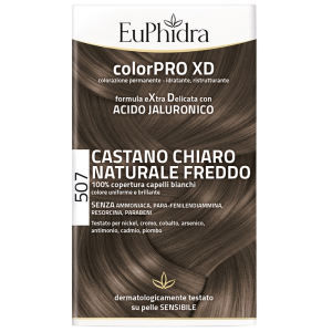 EUPHIDRA COLORPRO XD 507 CASTANO CHIARO NATURALE F COLORE + ATTIVANTE + BALSAMO + CUFFIA + GUANTI