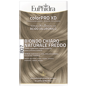 EUPHIDRA COLORPRO XD 807 BIONDO CHIARO NATURALE F COLORE + ATTIVANTE + BALSAMO + CUFFIA + GUANTI