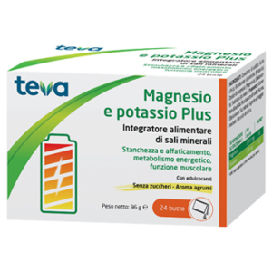 MAGNESIO POTASSIO PLUS TEVA 24 BUSTINE SENZA ZUCCHERI AROMA AGRUMI