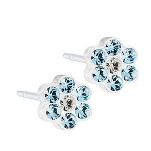 BLOMDAHL FORALOBO MP DAISY 5MM AQUAMARINE/CRYSTAL