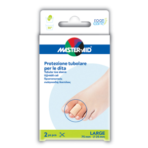 PROTEZIONE TUBOLARE IN GEL MASTER-AID FOOTCARE ELASTICIZZATO LARGE 7,5 CM 20 MM 2 PEZZI C5