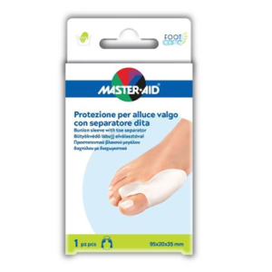 PROTEZIONE MASTER-AID FOOTCARE PER ALLUCE VALGO CON SEPARATORE DITA INTEGRATO 1 PEZZO D9