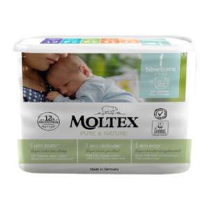 PANNOLINI MOLTEX PURE & NATURE NEW BORN 2-5 KG TAGLIA 1 22 PEZZI