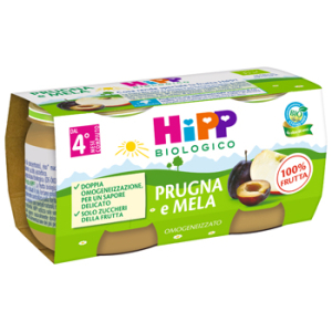 HIPP BIO OMOGENEIZZATO PRUGNA E MELA 2 X 80 G