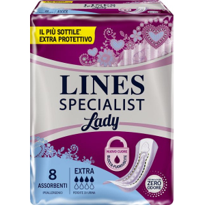 ASSORBENTI PER INCONTINENZA LINES SPECIALIST LADY EXTRA IPOALLERGENICI 8 PEZZI