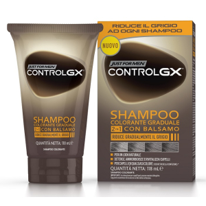 JUST FOR MEN CONTROL GX SHAMPOO COLORANTE GRADUALE 2 IN 1 CON BALSAMO 150 ML