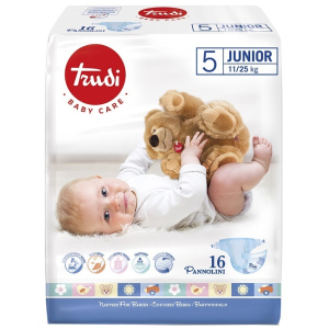 TRUDI BABY CARE PANNOLINO BAMBINI JUNIOR 11/25 KG 16 PEZZI