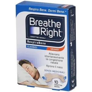 CEROTTI NASALI BREATHE RIGHT CLASSICI GRANDI 10 PEZZI